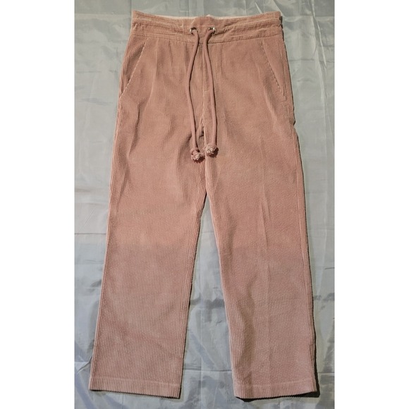 Rinascimento  Womens 40x27 Pinkish Corduroy Pants Large Rope Belt Wool‎ Italy - Picture 1 of 12